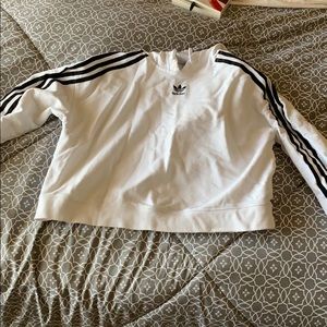 ADIDAS white cropped sweatshirt! 🤍 will ship fast
